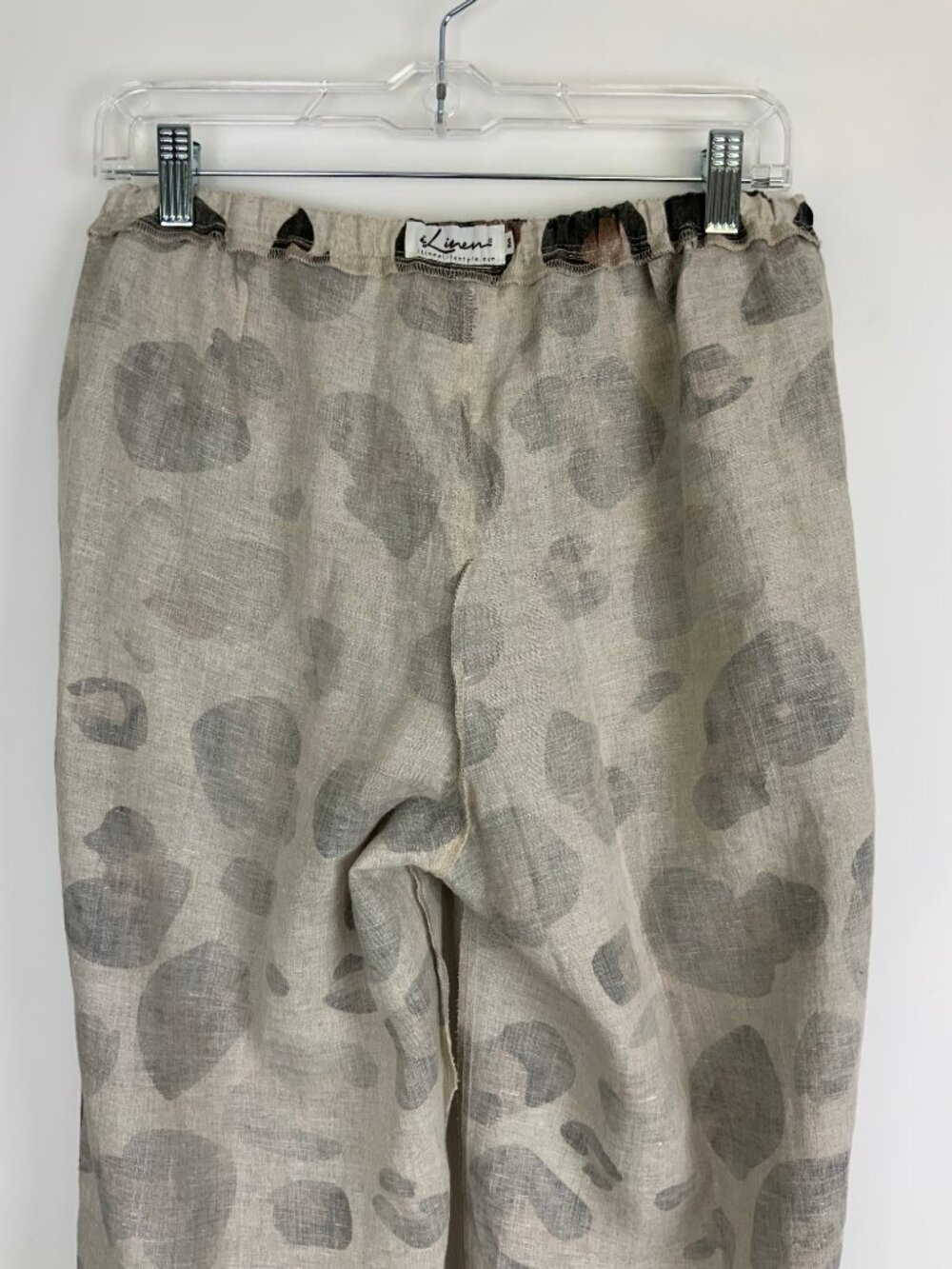 New Watercolor Leopard Print Linen Pants from iLinen Lifestyle Sz M - Picture 14 of 16